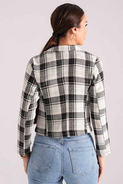 armonika Дамско светло ментово яке с двуредна яка от туид ARM-24K001014