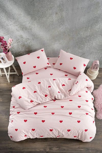 INTER Z Knidos Heart Double Patterned Duvet Cover Set