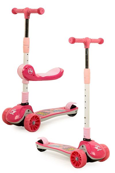 Maxi Taxi Pink Zoomy Foldable Lighted Scooter with Seat