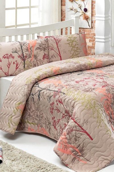 Eponj Home Set cuvertură de pat matlasată Double Urla Beige