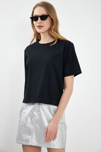 armonika Γυναικείο μπλουζάκι μαύρο Oversize Crop ARM-24Y024010