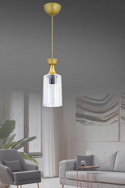 Kraliçe Tekli Sarkıt Eskitme Mika Şeffaf Lüks Modern Avize