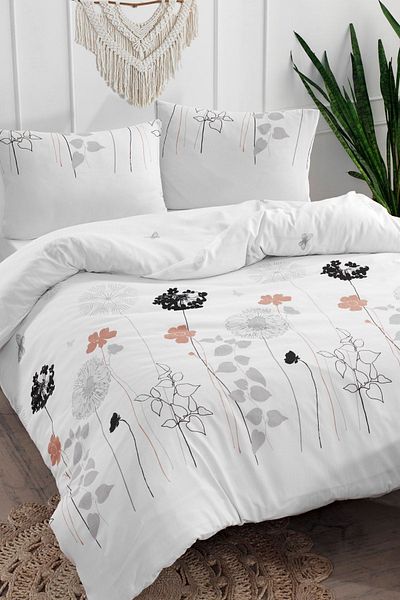 Eponj Home Διπλό Σετ Παπλωματοθήκη Easy-Iron Atlantis White