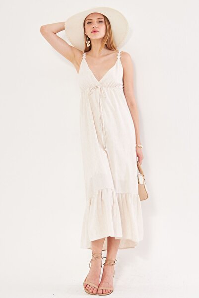 armonika Lan Duga haljina - Cvetni dezen , Naborano Suknja sa strukom, narame...