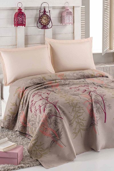 Eponj Home Μονό άτομο Φυσικό Πικέ στάμπα Urla Beige