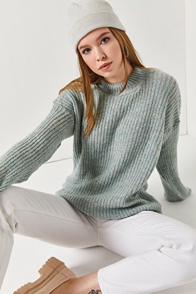 armonika Pulover tricotat Thessaloniki pentru femei, cu guler stand, ARM-22Y0...