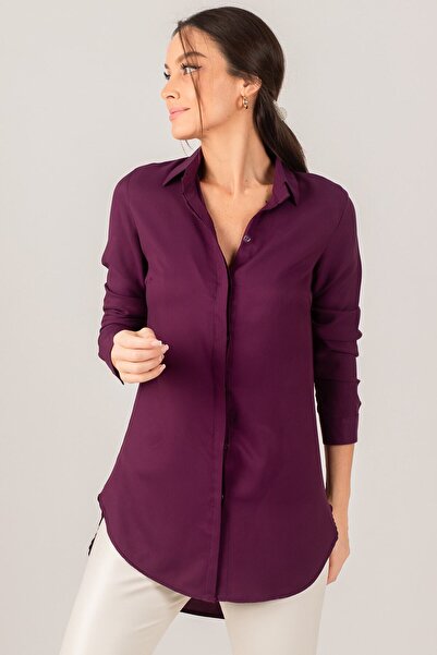 armonika Cămașă cu tunică prune pentru femei ARM-19Y001003