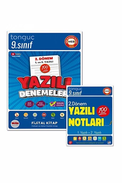 Tonguç Yayınları 9. Sınıf Yazılı Notları ve Denemeleri 2. Dönem 1 ve 2. Yazıl...