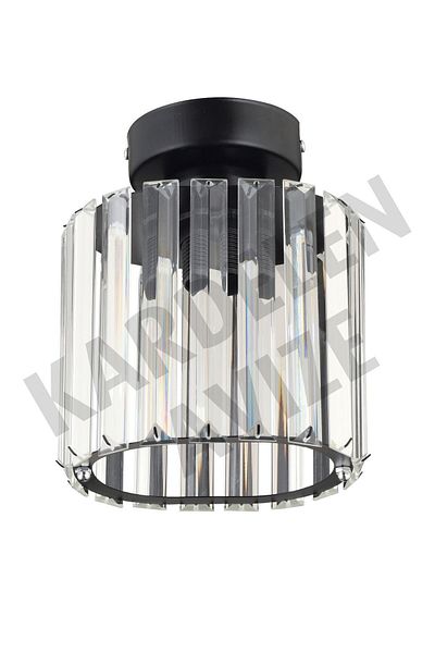 Kraliçe Luxury Chandelier - Black Single Pendant Lamp with Crystal Stone