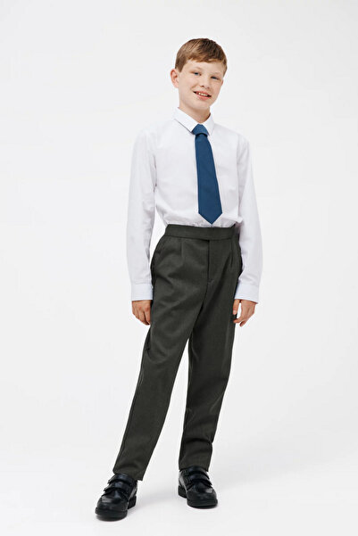 YAKAMEL Boy's Premium Smoked School Pants - High Waist, Flexible and Lycra