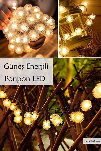 Lucente Leddükkanı 50 Led 7 Metre Güneş Enerjili Solar Led Işık Bahçe Balkon ...