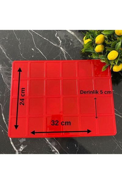 Dr.Yontuç Colorful 19 Compartment Organizer Beads, Jewelry, Tool, Fishing Box, Hobby Organizer Red