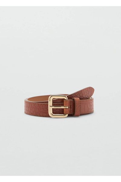 MANGO Woman Crocodile Skin Look Belt