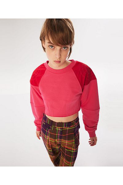 Twist Pink Woven Sweatshirt