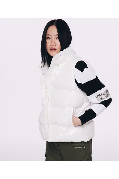 Twist White Woven Vest