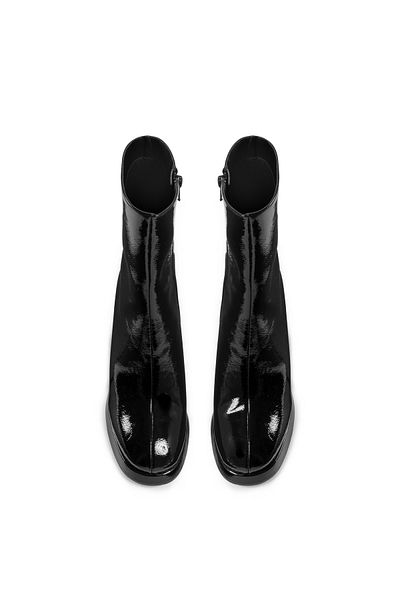Twist Patent Leather Thick Heeled Boots - TW 6230034034001