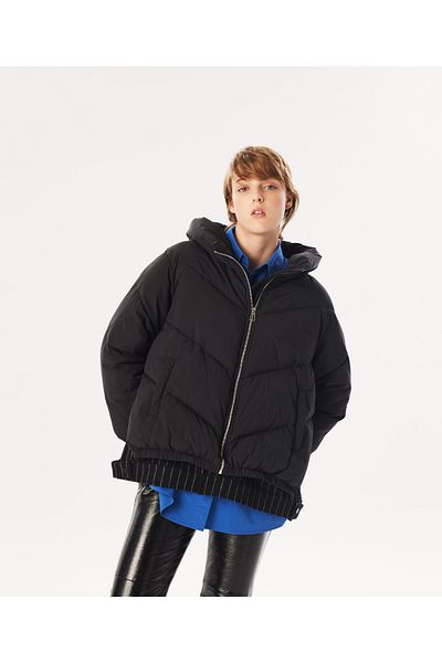 Twist Black Woven Coat