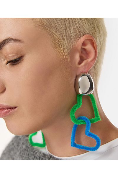 Twist Earrings with Heart