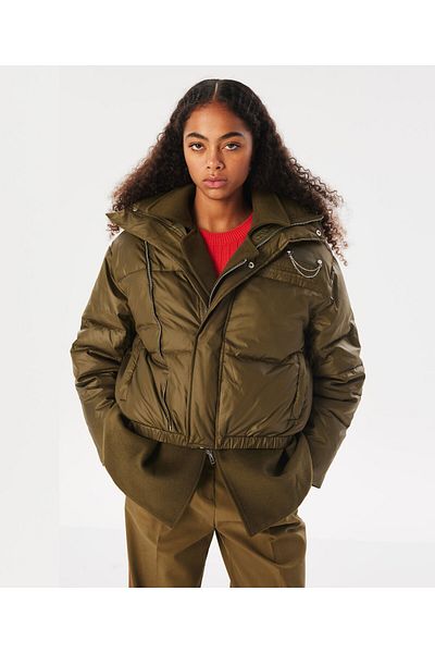 Twist Khaki Woven Coat - TW 6230012177022
