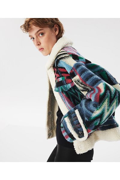 Twist Colorful Fur Coat