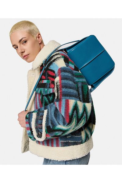 Twist Leather Look Clamshell Bag