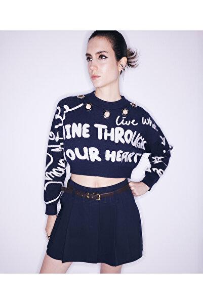 Twist Navy Blue Knitwear Sweater