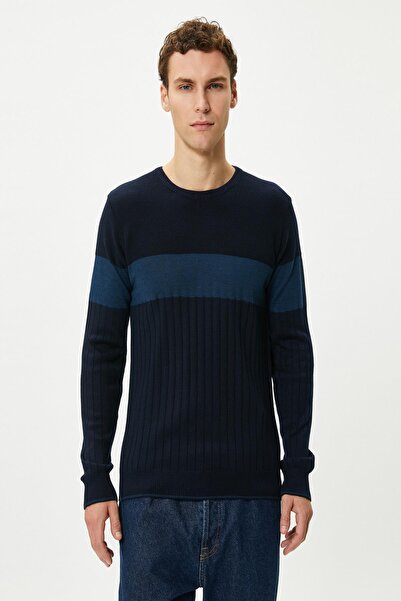 Koton Marineblauer Herrenpullover