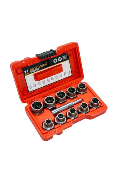 Nexon 6124 Hasarlı Civata - Vida - Somun Sökme Seti 1/2'' Kare Soketli 11 Parça