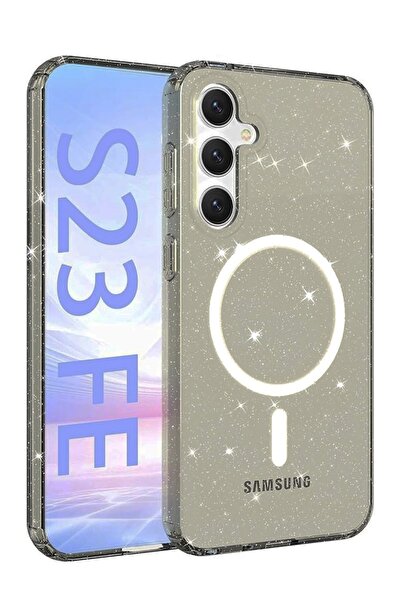 Hatreds Samsung Galaxy S23 FE Uyumlu Renkli MagneticSafe Parlayan Simli A+ Ka...