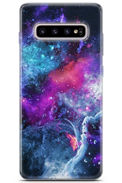 Lopard Samsung Galaxy S10 Plus Uyumlu Kılıf Opus 04 Galaksi Wallpaper Silikon Kılıf Neon