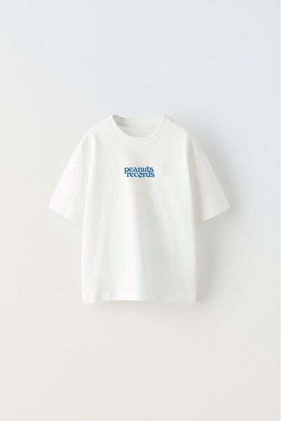 The Champ Clothing Детска тениска с щампа на Peanuts Records - бяла