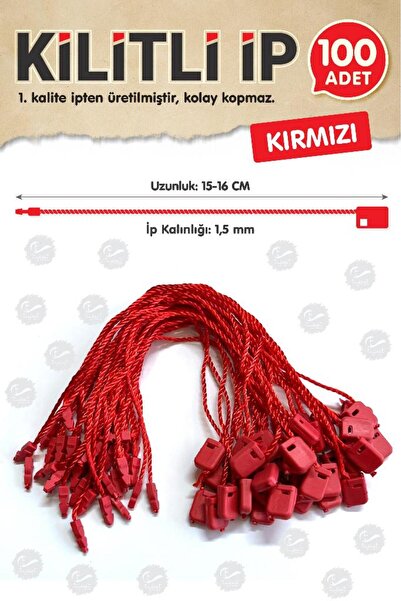 t tuğset etiket Kilitli Ip Renkli Asmalı Etiket Bağlama Ipi Lock String Tag R...