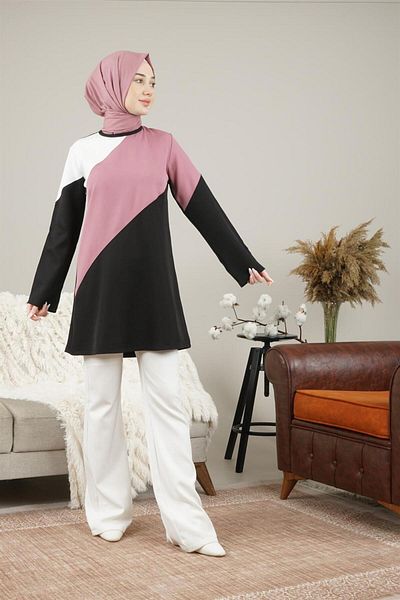 Markosin Women's Colorful Tunic Black
