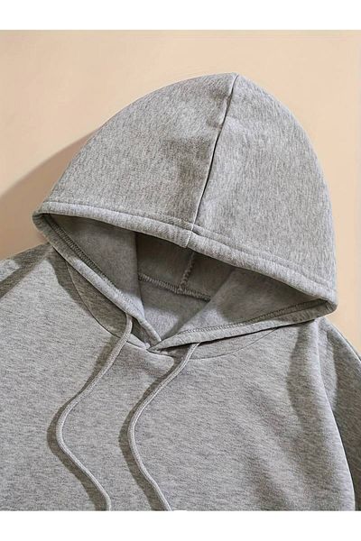AMMA Φούτερ με κουκούλα Unisex Oversize 3 κλωστών - Χειμερινό φούτερ με στάμπα Cherry