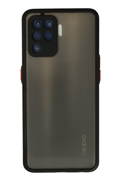 Hatreds Oppo Reno 5 Lite Uyumlu Arkası Buzlu Renkli Tasarımlı Kılıf - Siyah