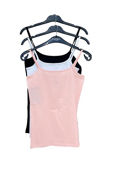 Endies Women's Compact Flexible Athlete 39056 - Rope Strap, Cotton Basic Combed Cotton, Pack of 3 BLACK-WHITE-SOMON