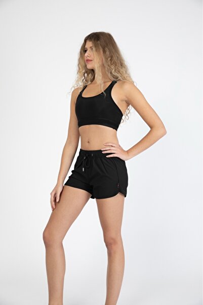 Miami Beach Kadın Paça Biyeli Siyah Hızlı Kuruyan Mayo Deniz Şortu