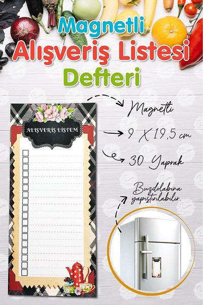 t tuğset etiket Frigider cu magnet - Lista de cumpărături și blocnotes Bd-t427