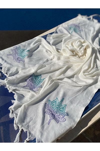 Soft Colours Φυσικό Bamboo Peshtemal 100x180 cm - Παραδοσιακό Ξύλο εμπριμέ