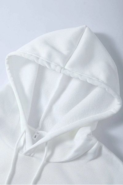 MODAGEN Unisex Λευκό Μπρούκλιν Νέα Υόρκη 1898 Μαύρο εμπριμέ με κουκούλα oversize φούτερ