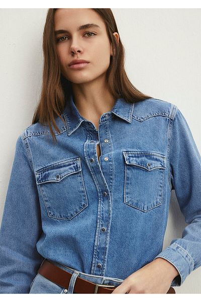 Mavi Gabriela Classic Denim Vintage Indigo Blue Jean Cămașă cu croiala mulata/mutat1210794-87200