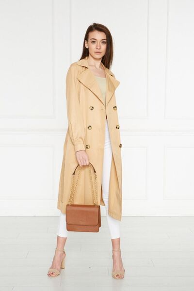 comstar Astarsız Cepli Düğmeli Kuşaklı Yazlık Trenç