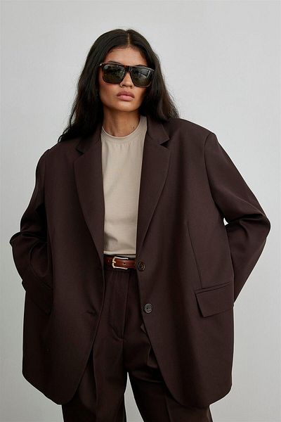 Suud Collection Keserűbarna férfias blézerkabát