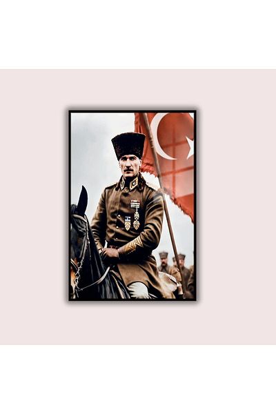 GAAGART Masă din sticlă temperată cu cadru metalic Uniforma Ataturk Image