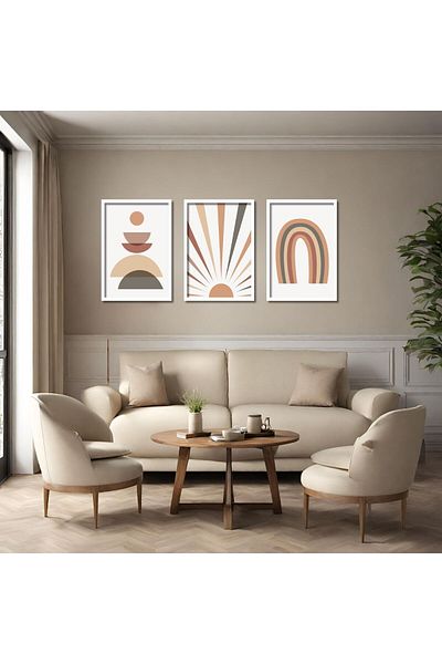 GAAGART Masă MDF din 3 piese cu cadru laminat din lemn Design curcubeu moale