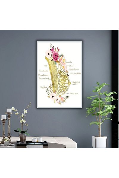 GAAGART Metal Framed Glass Gynecology Polyclinic Table Tissue mamelon cu flori