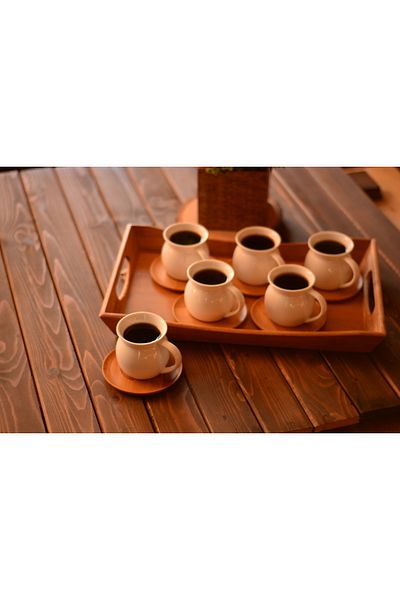 Bambum Torby Porcelain Tea Cup Set for 6 People