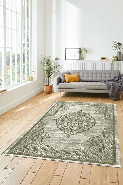 EY HOME Zarif Klasik Desen Dijital Kaymaz Taban Yıkanabilir Yolluk Mutfak Sal...