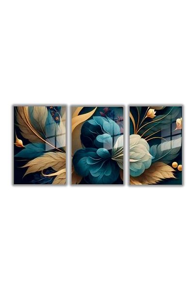 GAAGART Set de pictură din sticlă securizată, flori moderne de culoare rece