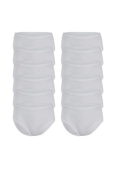 Özten 12 Pieces White Color Large Size Bato Panties